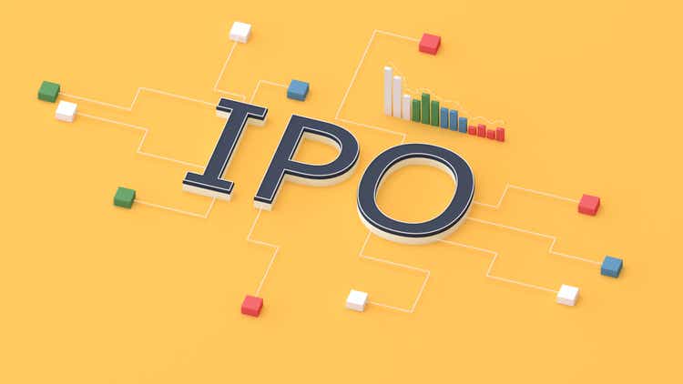IPO Initial Public Offering 3d concept